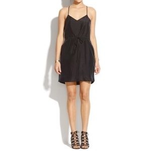 Madewell black silk Day Break cami dress